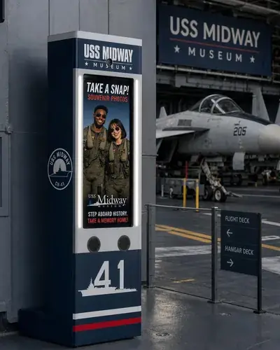 PicBot Pro on the deck of the USS Midway museum