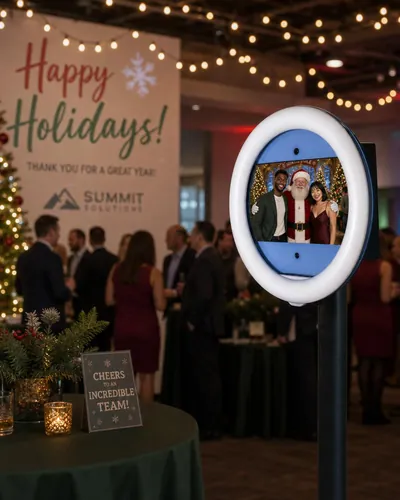 PicBot set up at a holiday party
