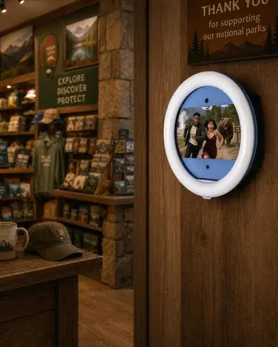 PicBot mounted in a national park gift shop