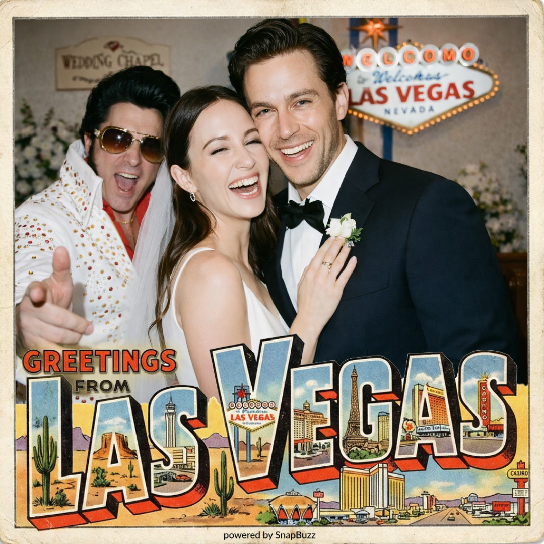AI transformed photo - Got Married in Vegas theme