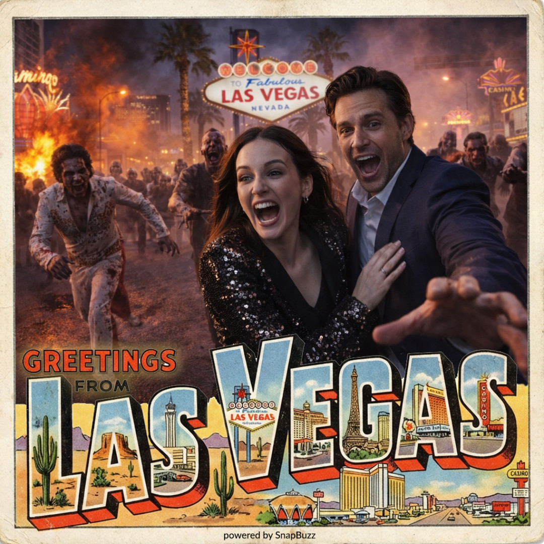 AI transformed photo - Zombie Vegas theme