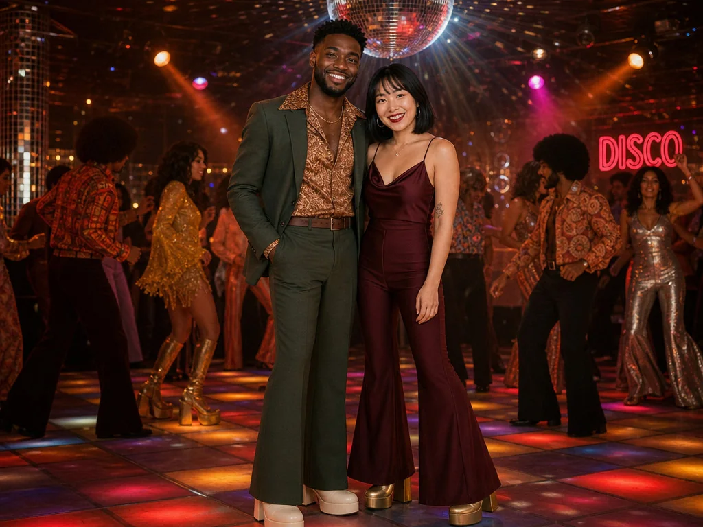 1970s Disco — AI photo booth effect, Couple rendering