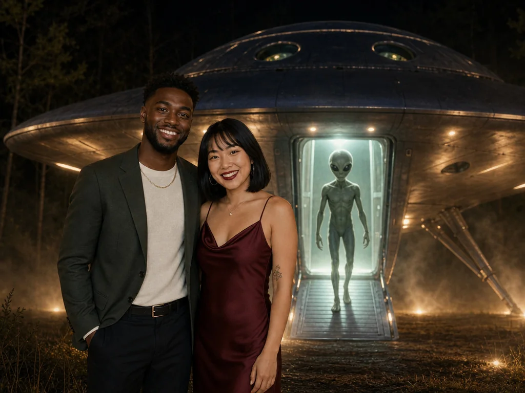 Alien Encounter — AI photo booth effect, Couple rendering