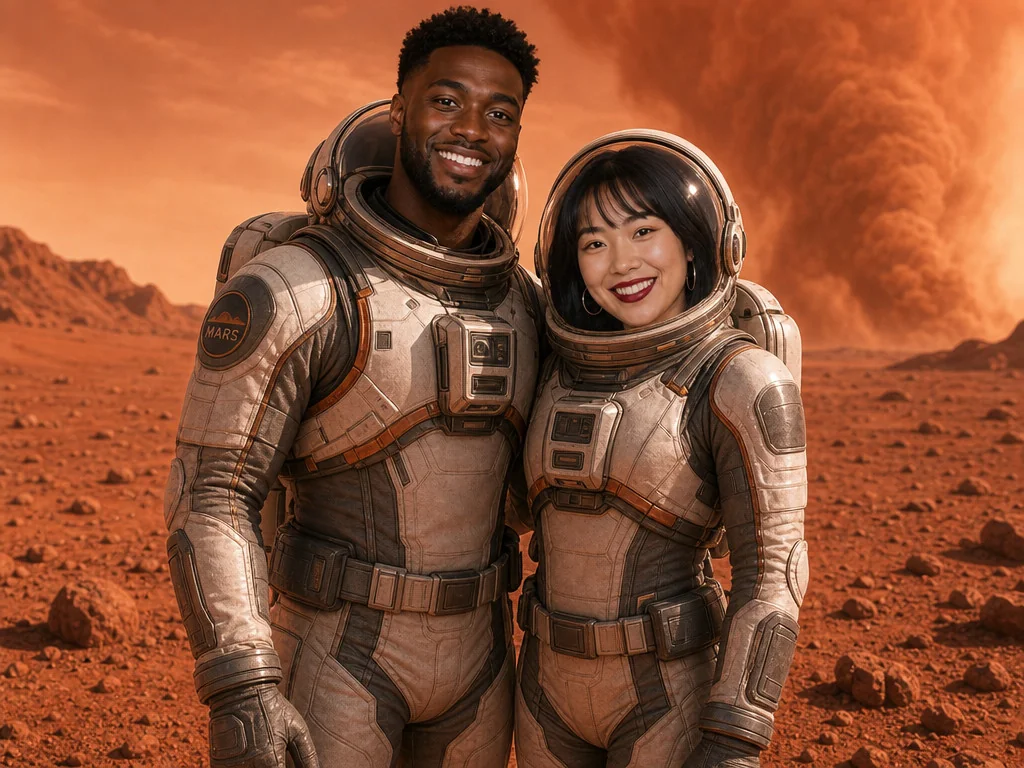 Astronaut on Mars — AI photo booth effect, Couple rendering