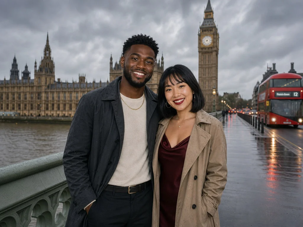 Big Ben London — AI photo booth effect, Couple rendering