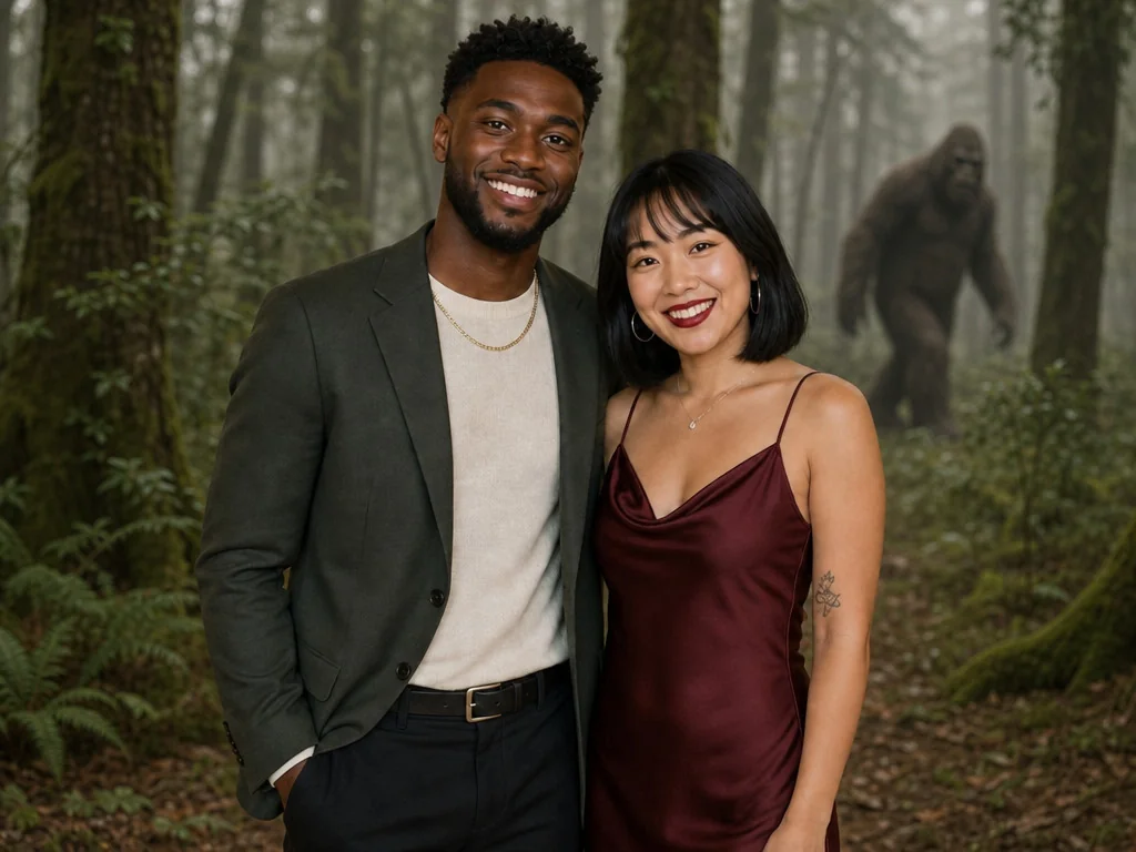 Bigfoot Photobomb — AI photo booth effect, Couple rendering