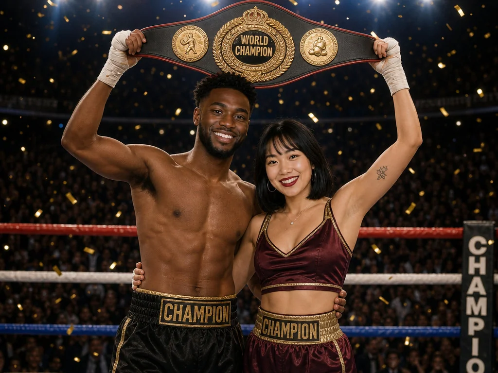 Boxing Champion Belt — AI photo booth effect, Couple rendering
