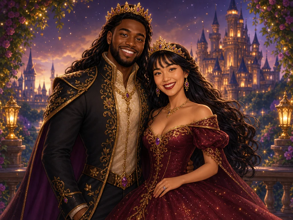 Cartoon Princess — AI photo booth effect, Couple rendering