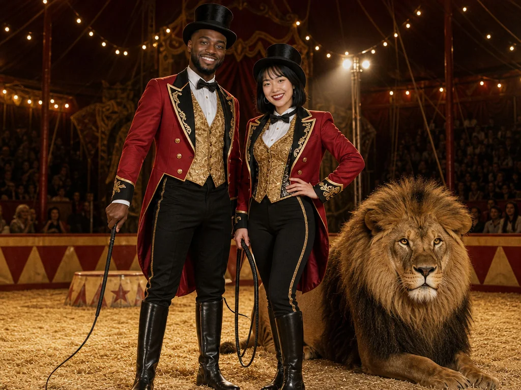 Circus Lion Tamer — AI photo booth effect, Couple rendering