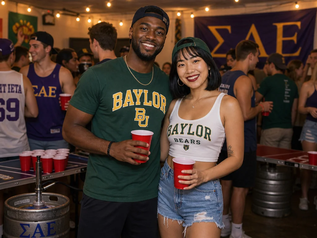 College Frat Kegger — AI photo booth effect, Couple rendering