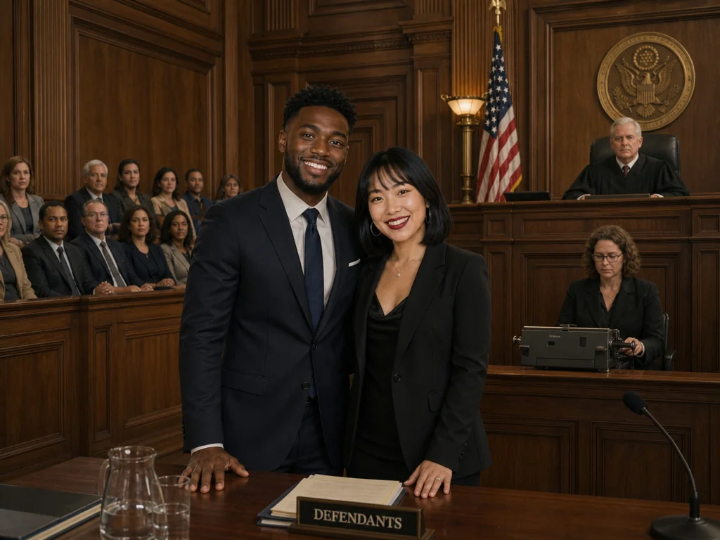 Courtroom Defendant — AI photo booth effect, Couple rendering