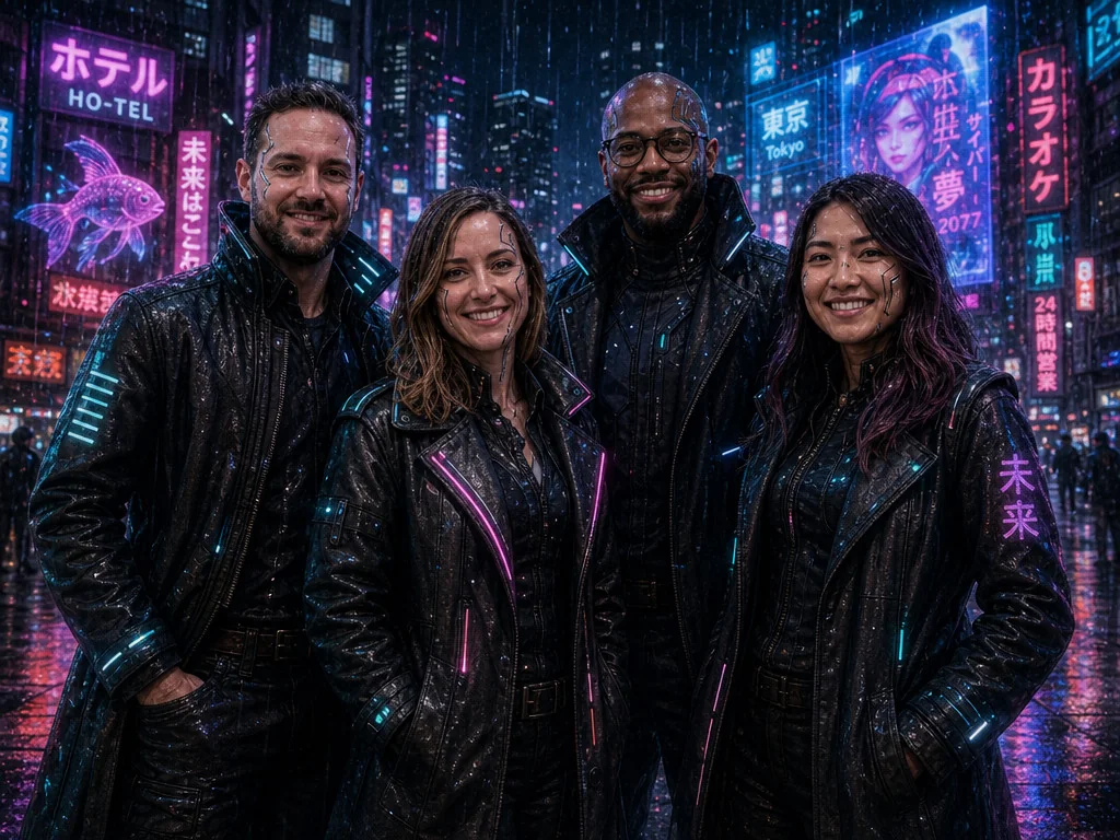 Cyberpunk AI photo booth example
