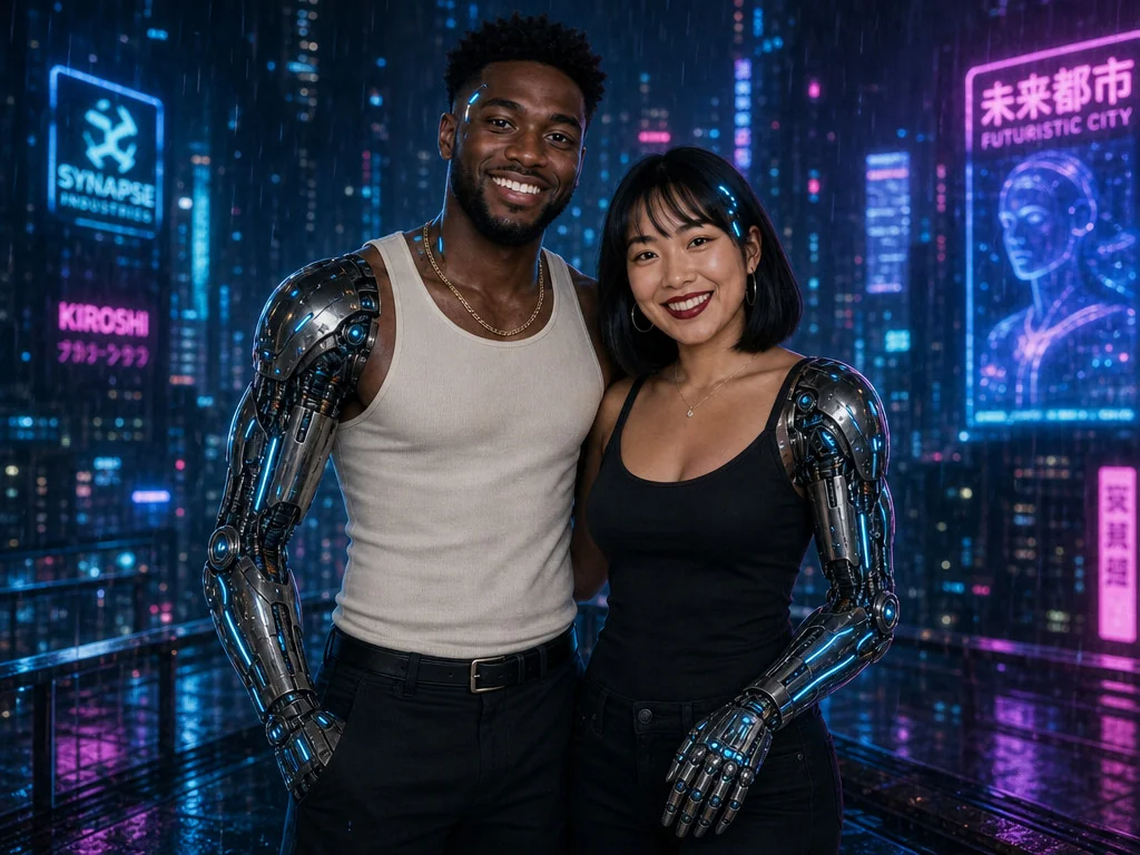 Cyborg Robotic Arm — AI photo booth effect, Couple rendering