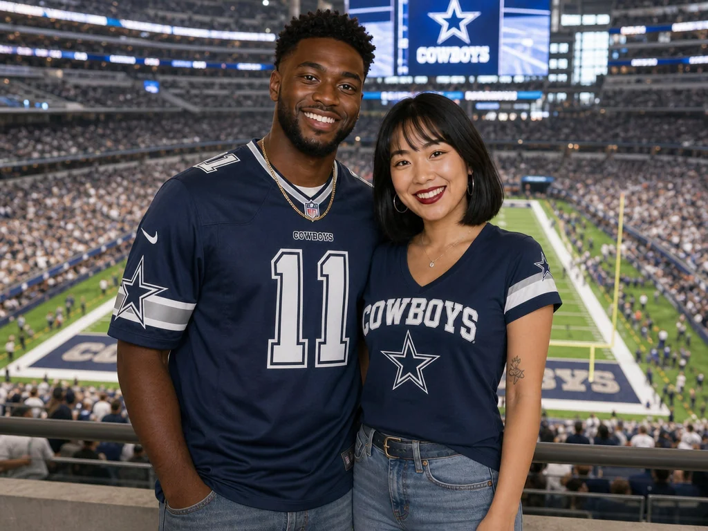 Dallas Cowboys Game — AI photo booth effect, Couple rendering