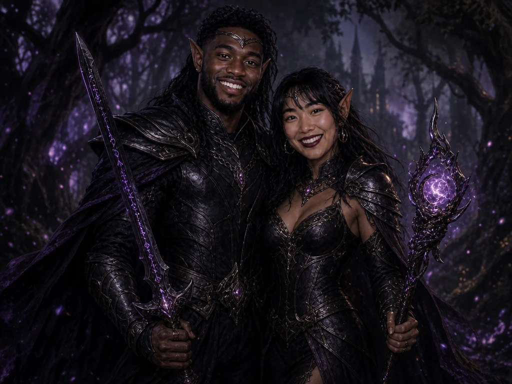 Dark Elf Warrior — AI photo booth effect, Couple rendering