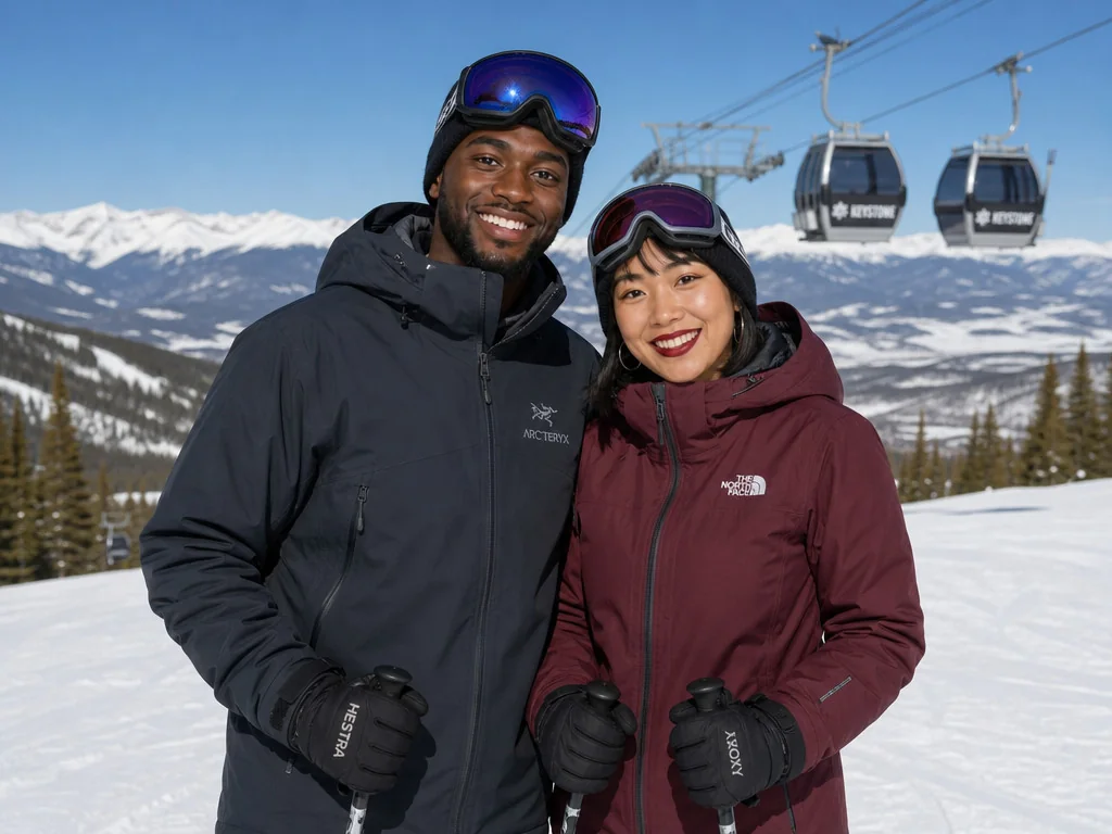 Denver Ski Resort — AI photo booth effect, Couple rendering