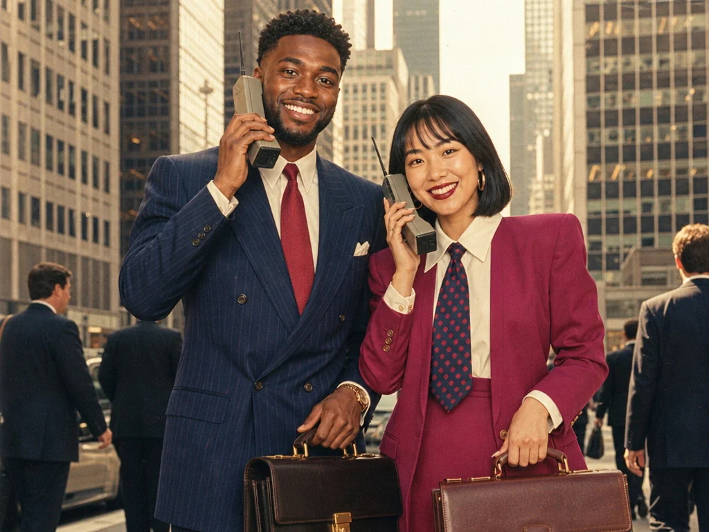 Early 1980s Business Person — AI photo booth effect, Couple rendering
