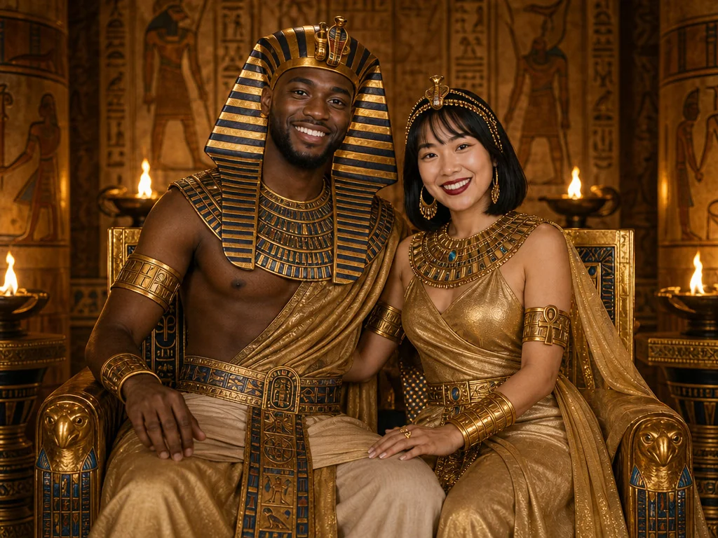 Egyptian Pharaoh — AI photo booth effect, Couple rendering