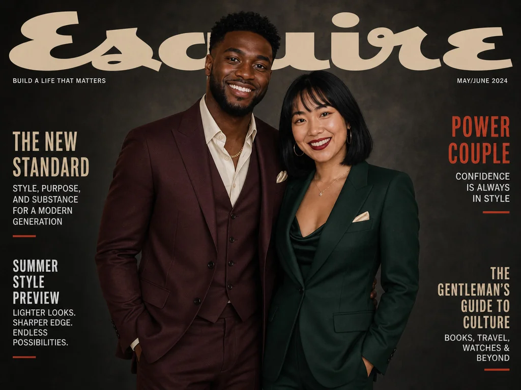 Esquire Dapper Cover — AI photo booth effect, Couple rendering