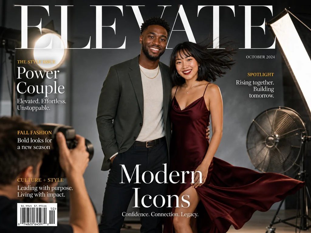 Fashion Cover Shoot — AI photo booth effect, Couple rendering