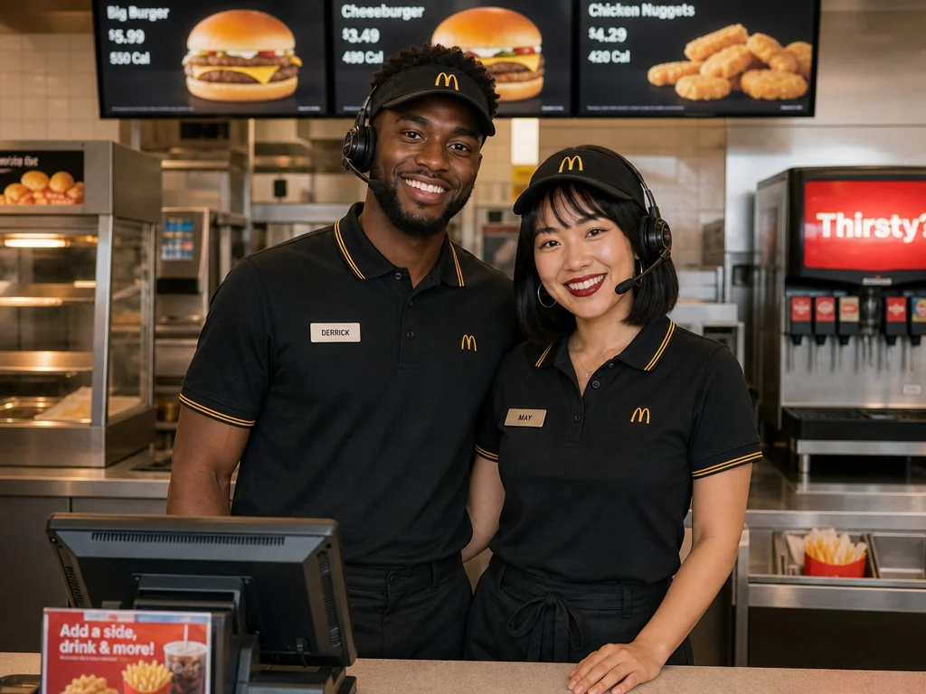 Fast Food Restaurant Worker — AI photo booth effect, Couple rendering