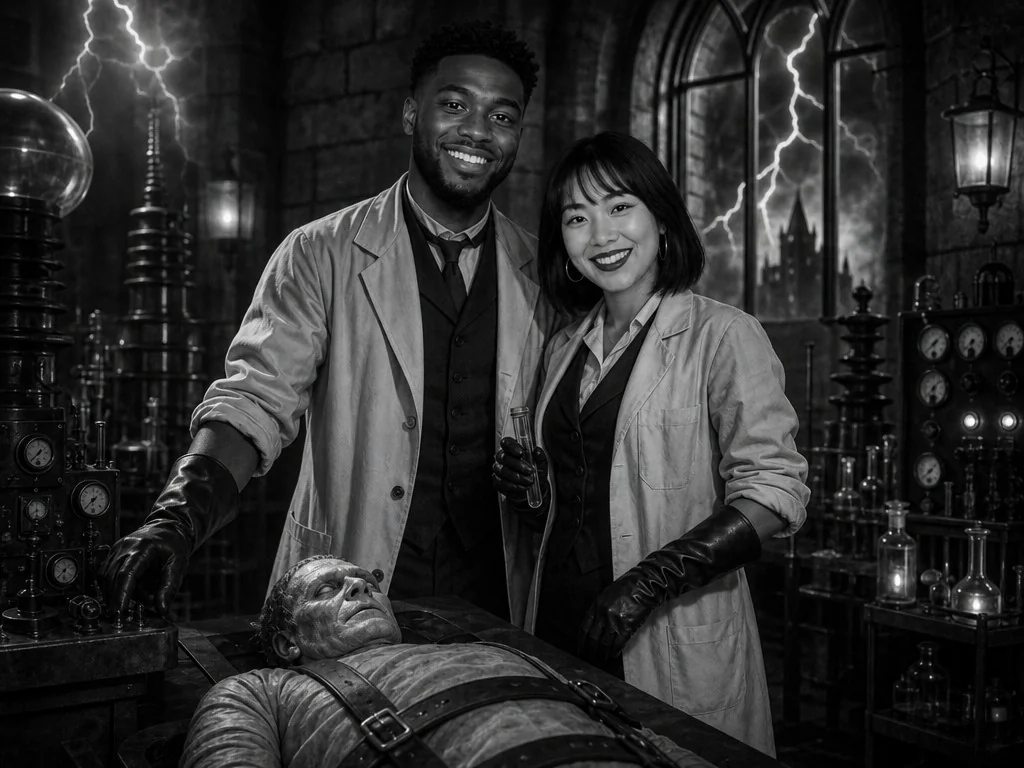 Frankenstein Laboratory — AI photo booth effect, Couple rendering