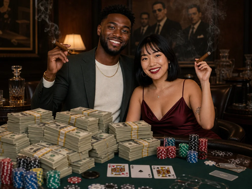 Gangster Cash Pose — AI photo booth effect, Couple rendering