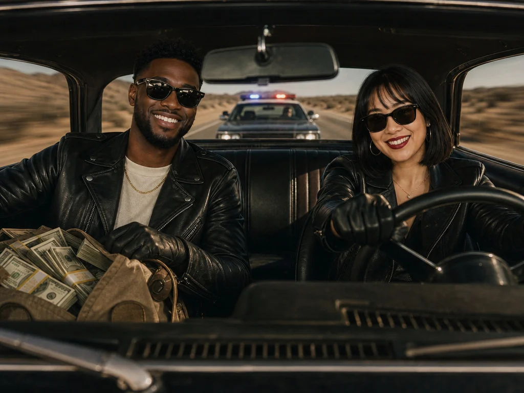 Getaway Driver Pursuit — AI photo booth effect, Couple rendering