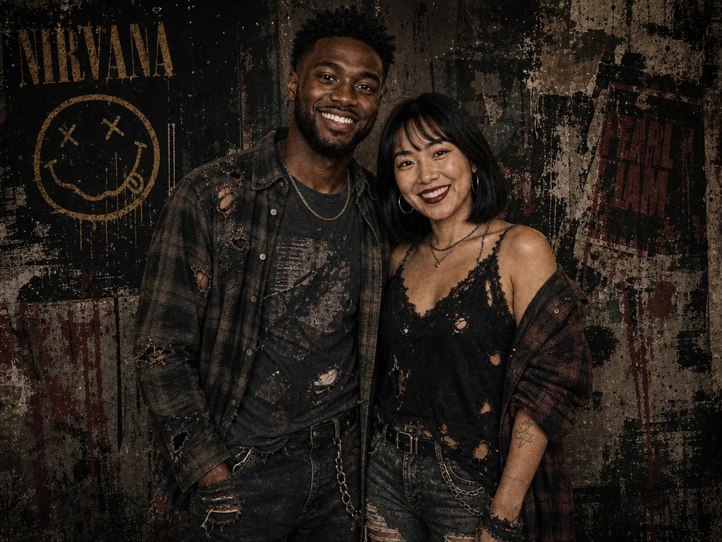 Grunge Style — AI photo booth effect, Couple rendering