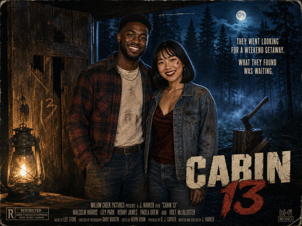Haunted Cabin Horror Poster — AI photo booth effect, Couple rendering