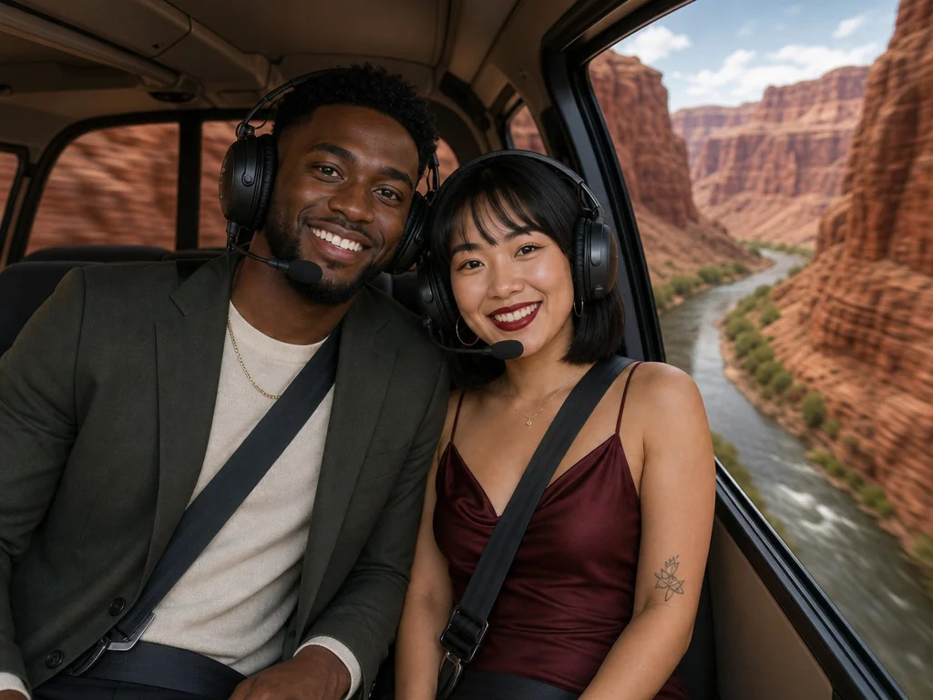 Helicopter Canyon — AI photo booth effect, Couple rendering