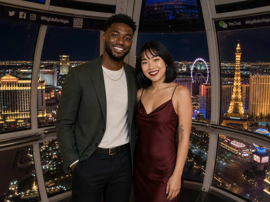 High Roller Wheel — AI photo booth effect, Couple rendering