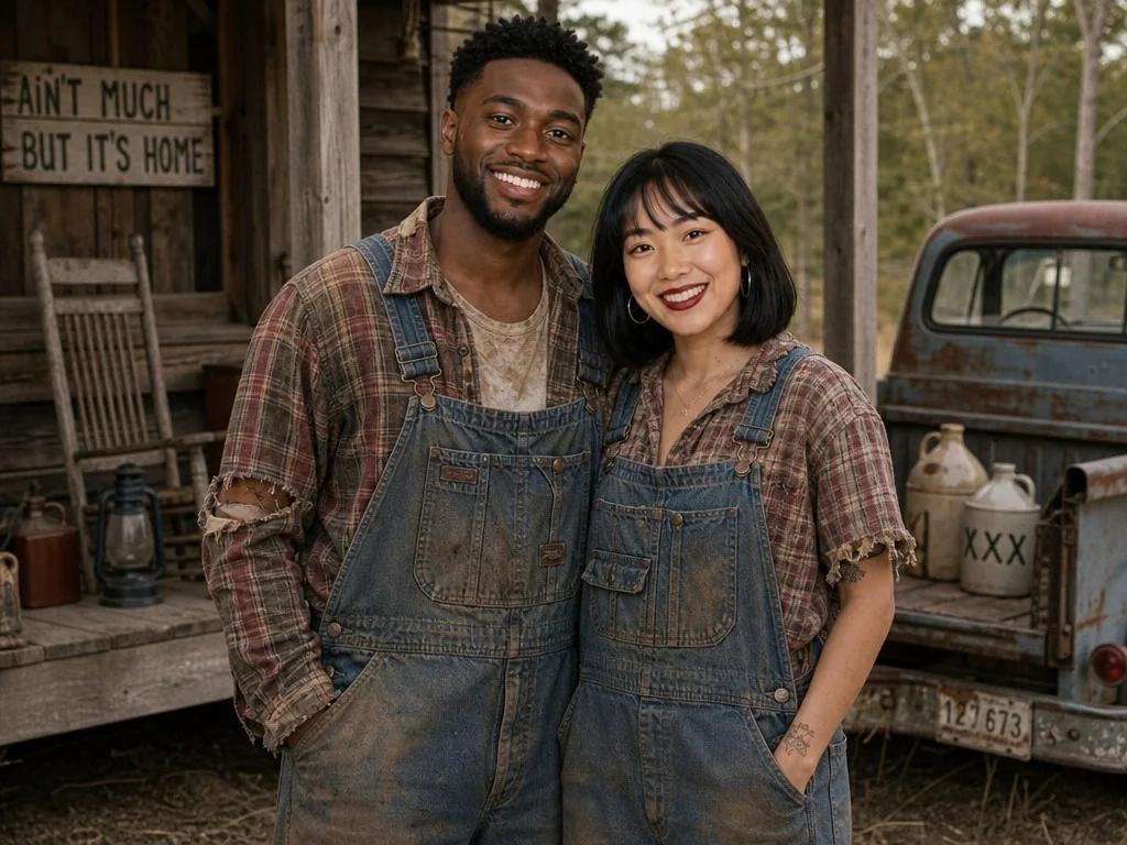 Hillbilly Transformation — AI photo booth effect, Couple rendering