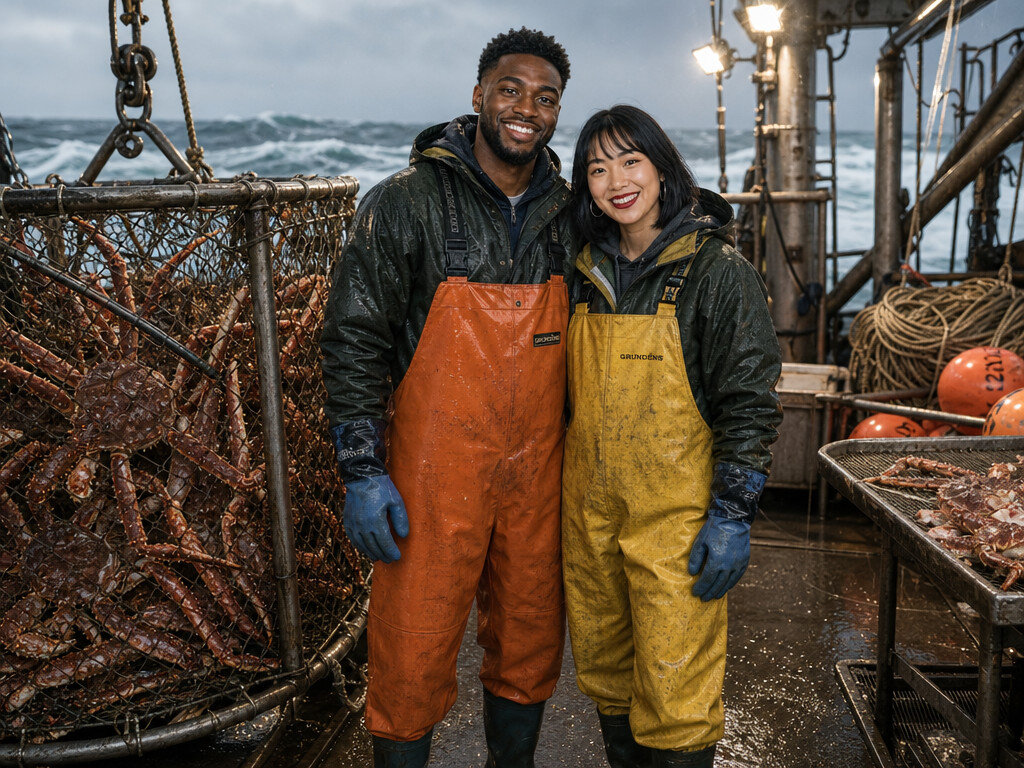 King Crab Boat Deck — AI photo booth effect, Couple rendering