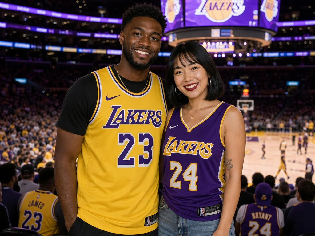Lakers Game — AI photo booth effect, Couple rendering
