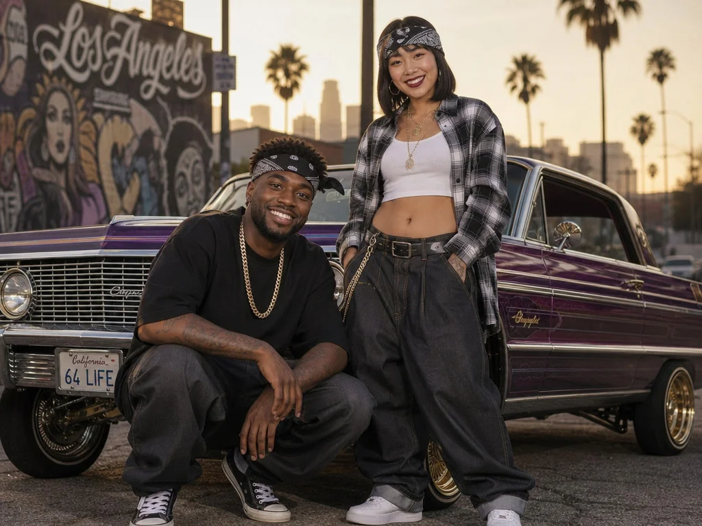 Lowrider Culture — AI photo booth effect, Couple rendering