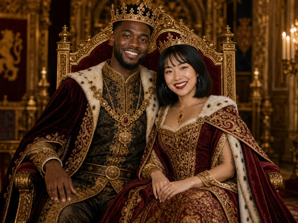 Medieval Throne — AI photo booth effect, Couple rendering