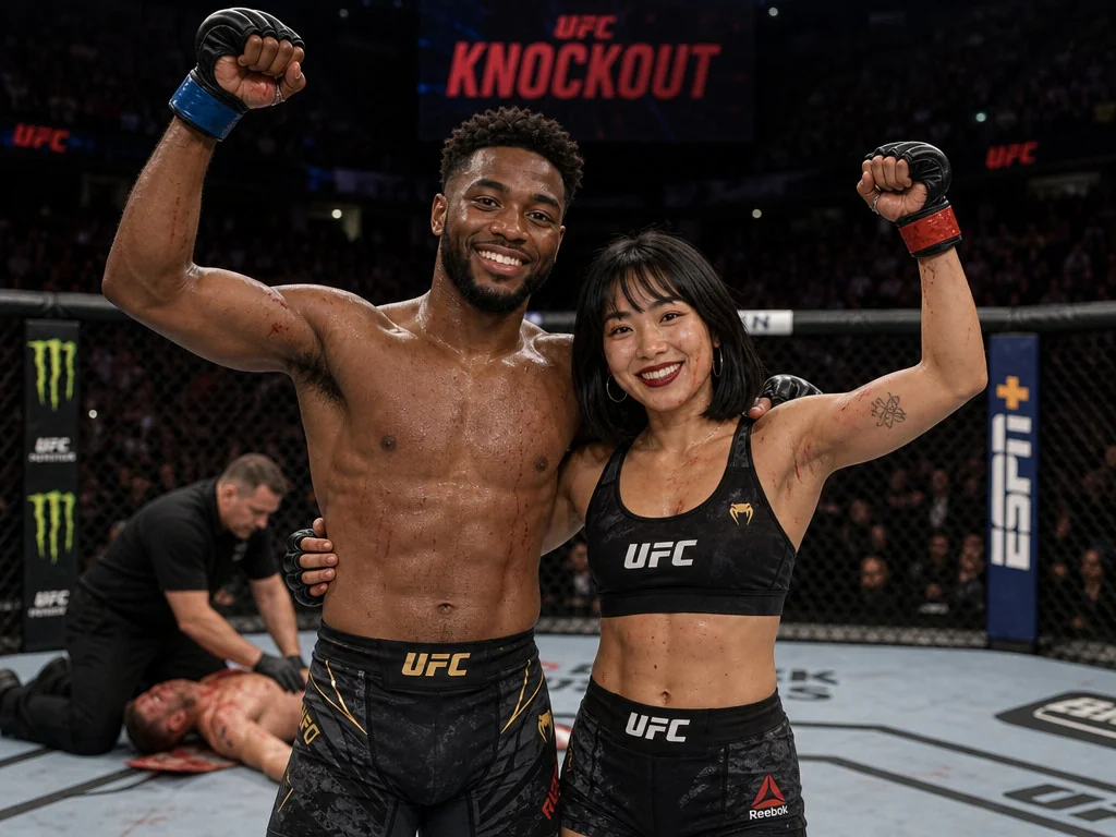 MMA Cage Win — AI photo booth effect, Couple rendering