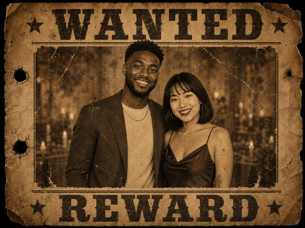 Old West Wanted — AI photo booth effect, Couple rendering