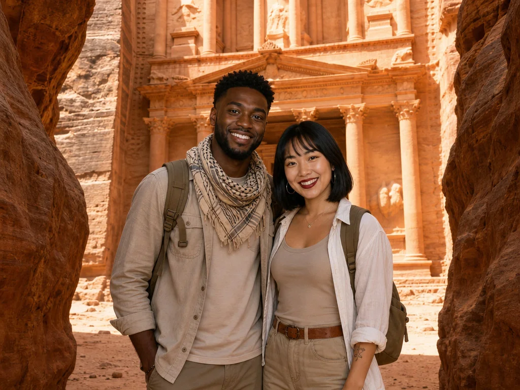 Petra Jordan — AI photo booth effect, Couple rendering