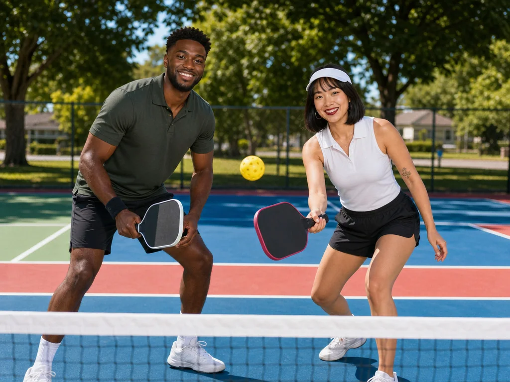Pickleball Court — AI photo booth effect, Couple rendering