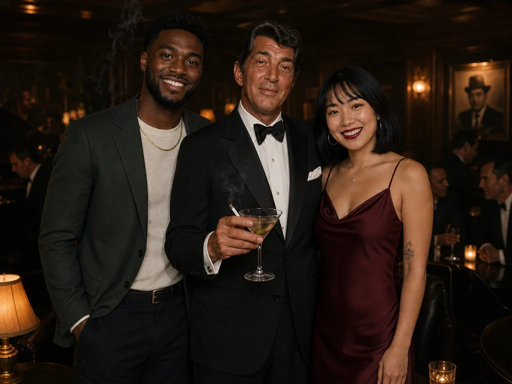 Pose with Dean Martin — AI photo booth effect, Couple rendering