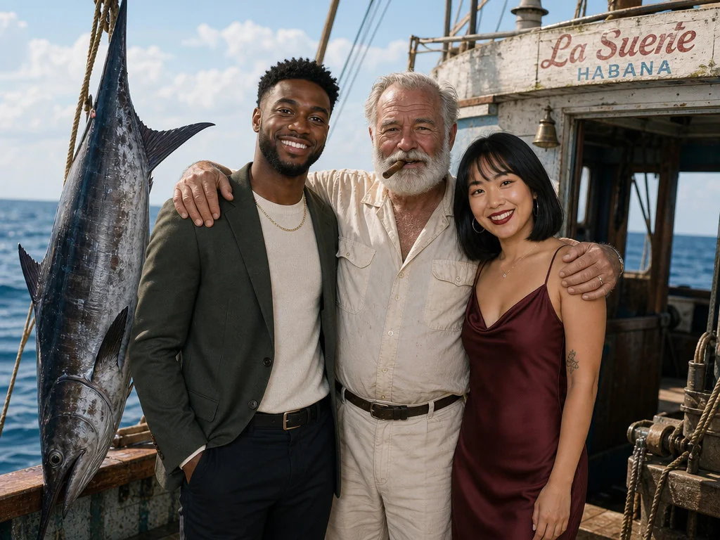 Pose with Ernest Hemingway — AI photo booth effect, Couple rendering