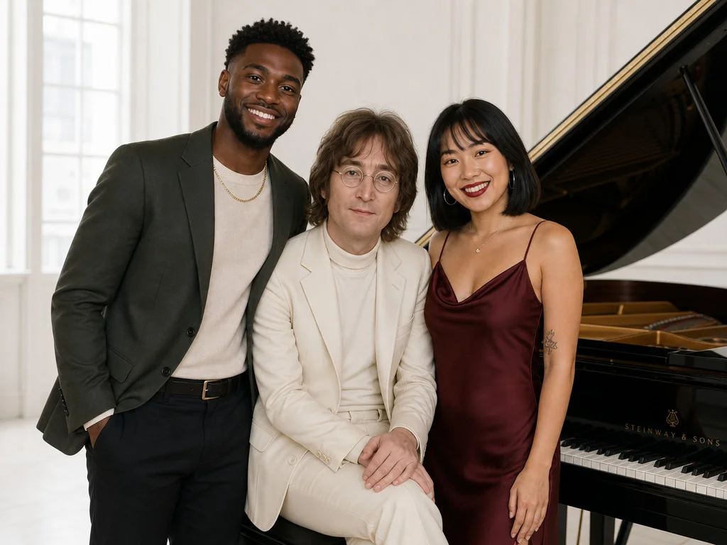 Pose with John Lennon — AI photo booth effect, Couple rendering