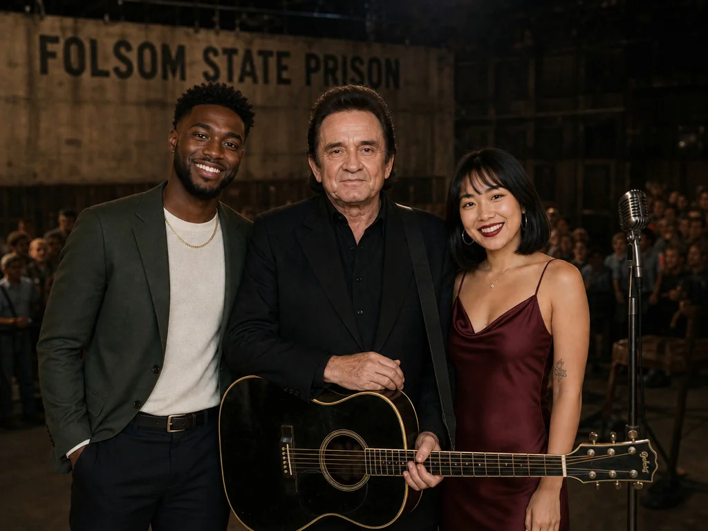 Pose with Johnny Cash — AI photo booth effect, Couple rendering