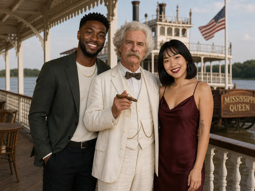 Pose with Mark Twain — AI photo booth effect, Couple rendering