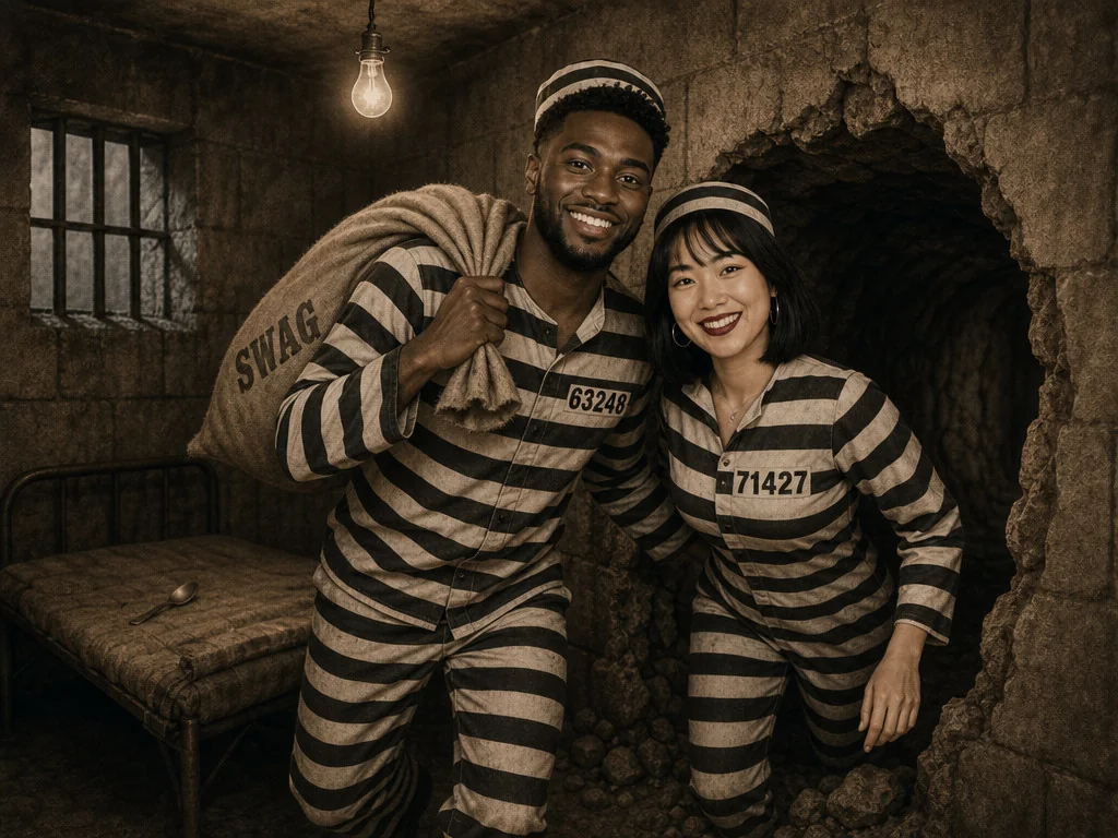 Prison Cell Escape — AI photo booth effect, Couple rendering