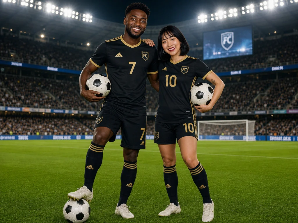 Professional Soccer Player — AI photo booth effect, Couple rendering