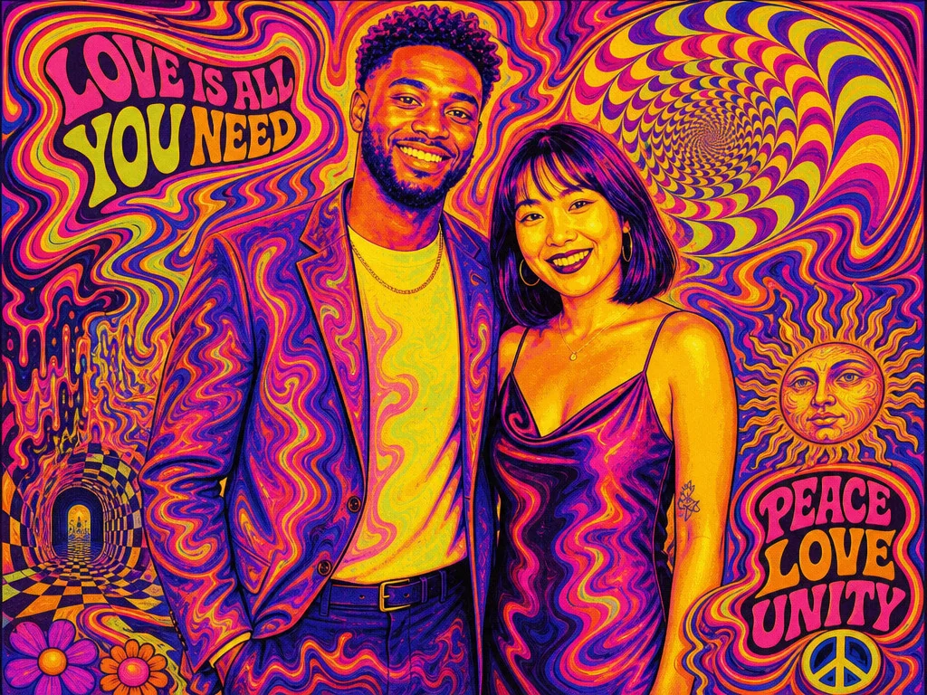 Psychedelic Trippy — AI photo booth effect, Couple rendering