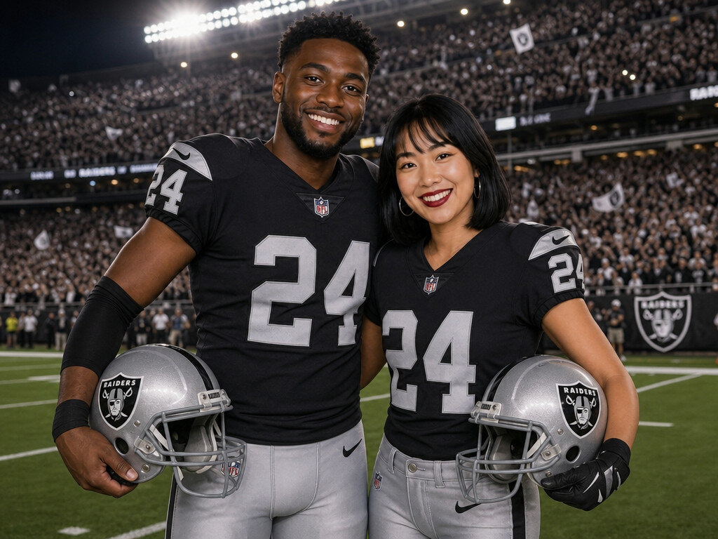 Raiders Game Day — AI photo booth effect, Couple rendering
